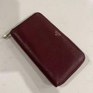 Fossil Wallet, Maroon
